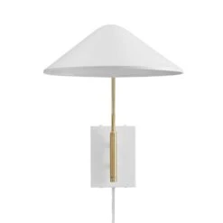 Other 24" Wall Lamp In Matte White & Satin Brass Finish -Othe Furniture Shop 1500 1500 frame 0 1062