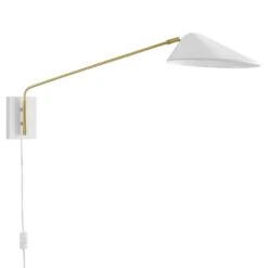 Other 24" Wall Lamp In Matte White & Satin Brass Finish -Othe Furniture Shop 1500 1500 frame 0 1064