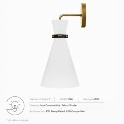 Other Wall Lamp In Hourglass Shaped White & Satin Brass -Othe Furniture Shop 1500 1500 frame 0 1074