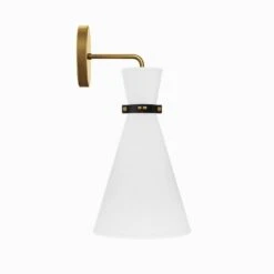 Other Wall Lamp In Hourglass Shaped White & Satin Brass -Othe Furniture Shop 1500 1500 frame 0 1075