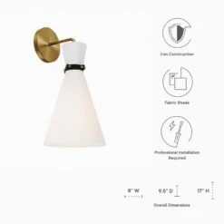 Other Wall Lamp In Hourglass Shaped White & Satin Brass -Othe Furniture Shop 1500 1500 frame 0 1076