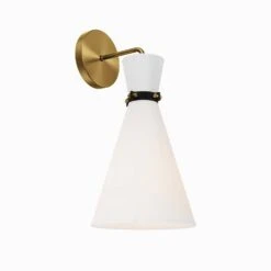 Other Wall Lamp In Hourglass Shaped White & Satin Brass -Othe Furniture Shop 1500 1500 frame 0 1077