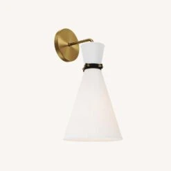 Other Wall Lamp In Hourglass Shaped White & Satin Brass -Othe Furniture Shop 1500 1500 frame 0 1078