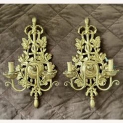 Hand-Crafted In Italy Gold Leaf Sconces (Pair) -Othe Furniture Shop 1500 1500 frame 0 1163