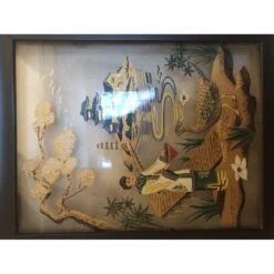 Vintage Lighted Shadowbox Wall Lamp W/ Painted Glass Art -Othe Furniture Shop 1500 1500 frame 0 1219