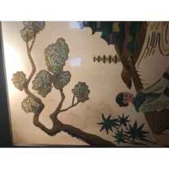 Vintage Lighted Shadowbox Wall Lamp W/ Painted Glass Art -Othe Furniture Shop 1500 1500 frame 0 1223