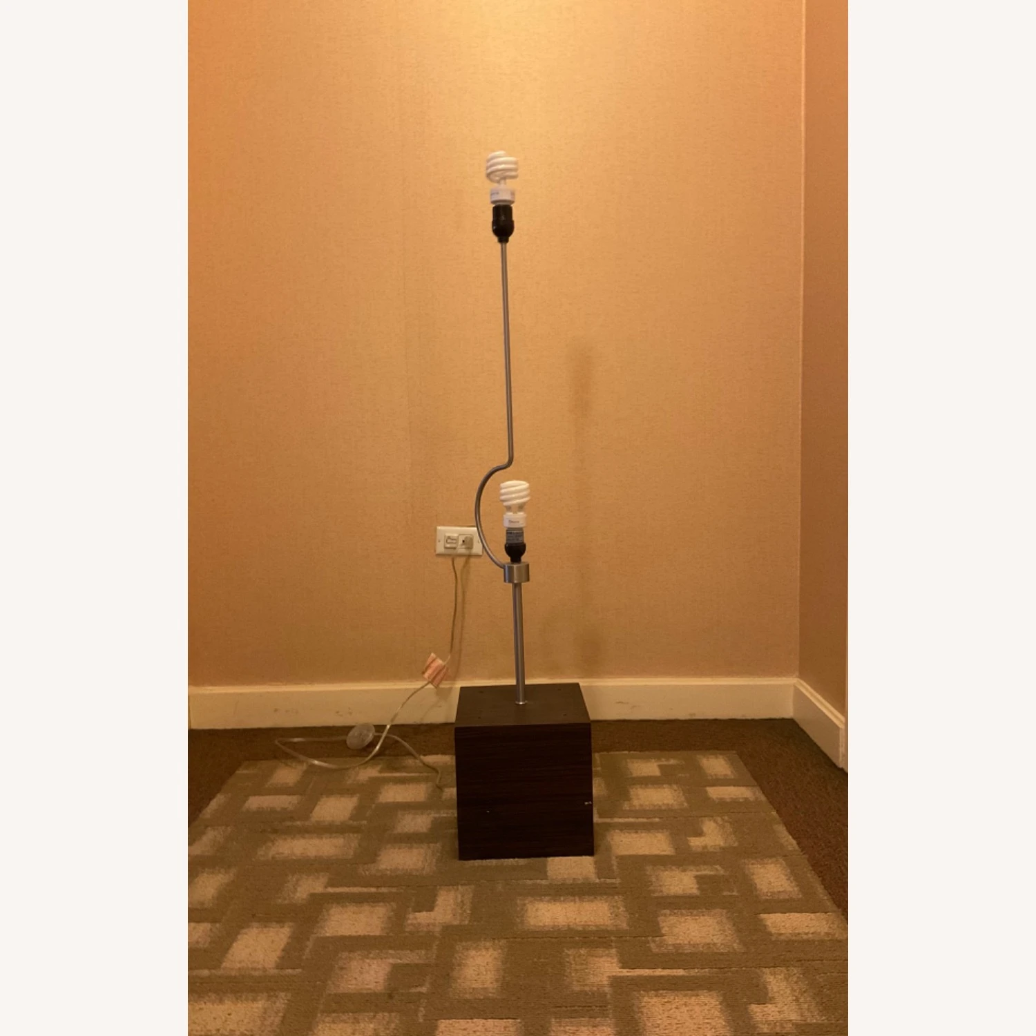 Other EUC Tower Floor Fabric Wooden Base Lamp 5 Other EUC Tower Floor Fabric Wooden Base Lamp - Image 3