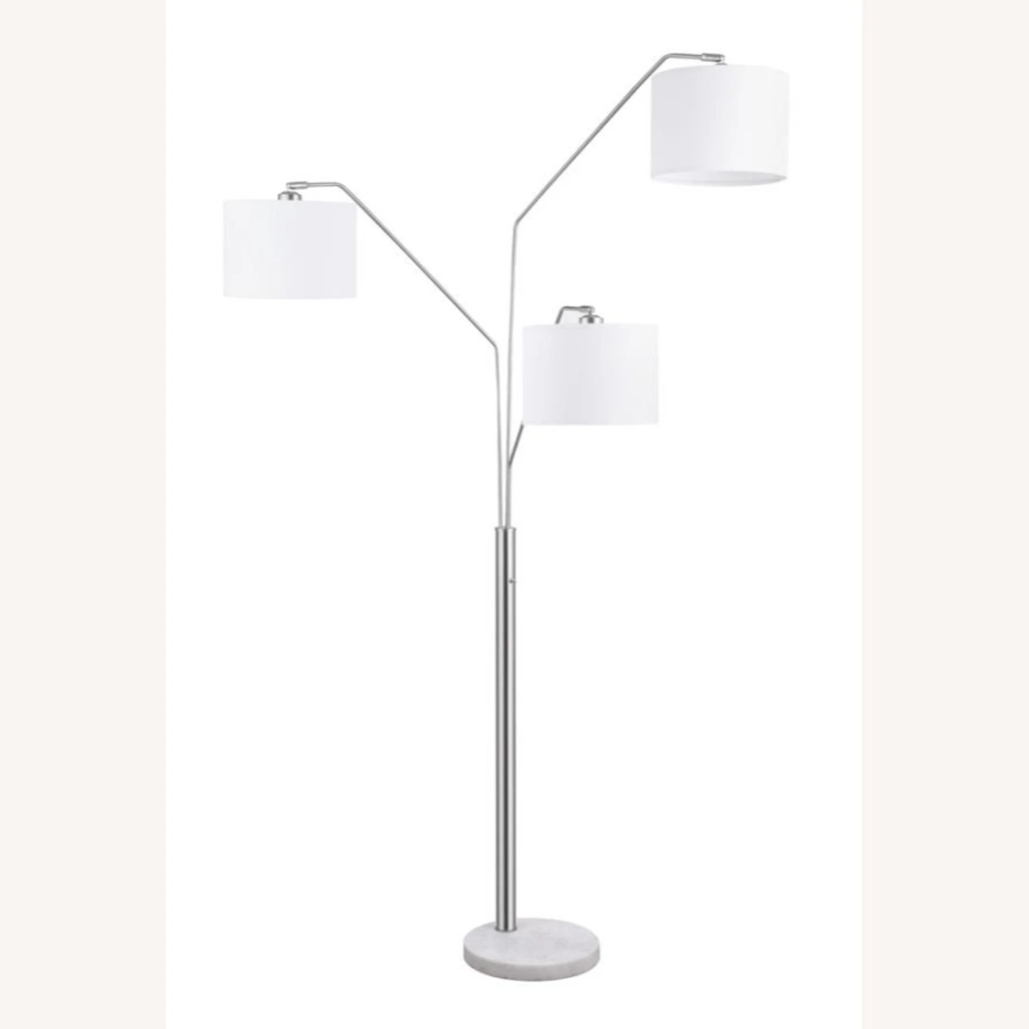 Other Floor Lamp In Satin Nickel Finish W/ Drum Shades 5 Other Floor Lamp In Satin Nickel Finish W/ Drum Shades - Image 3