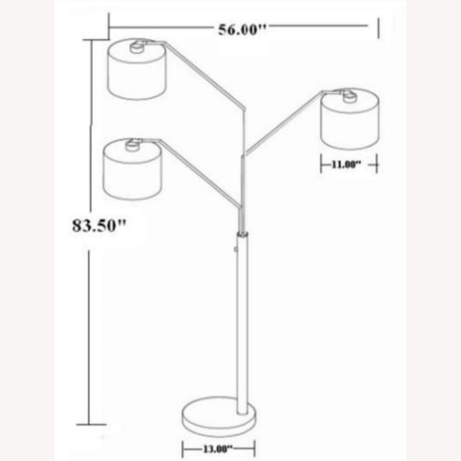 Other Floor Lamp In Satin Nickel Finish W/ Drum Shades 6 Other Floor Lamp In Satin Nickel Finish W/ Drum Shades - Image 4