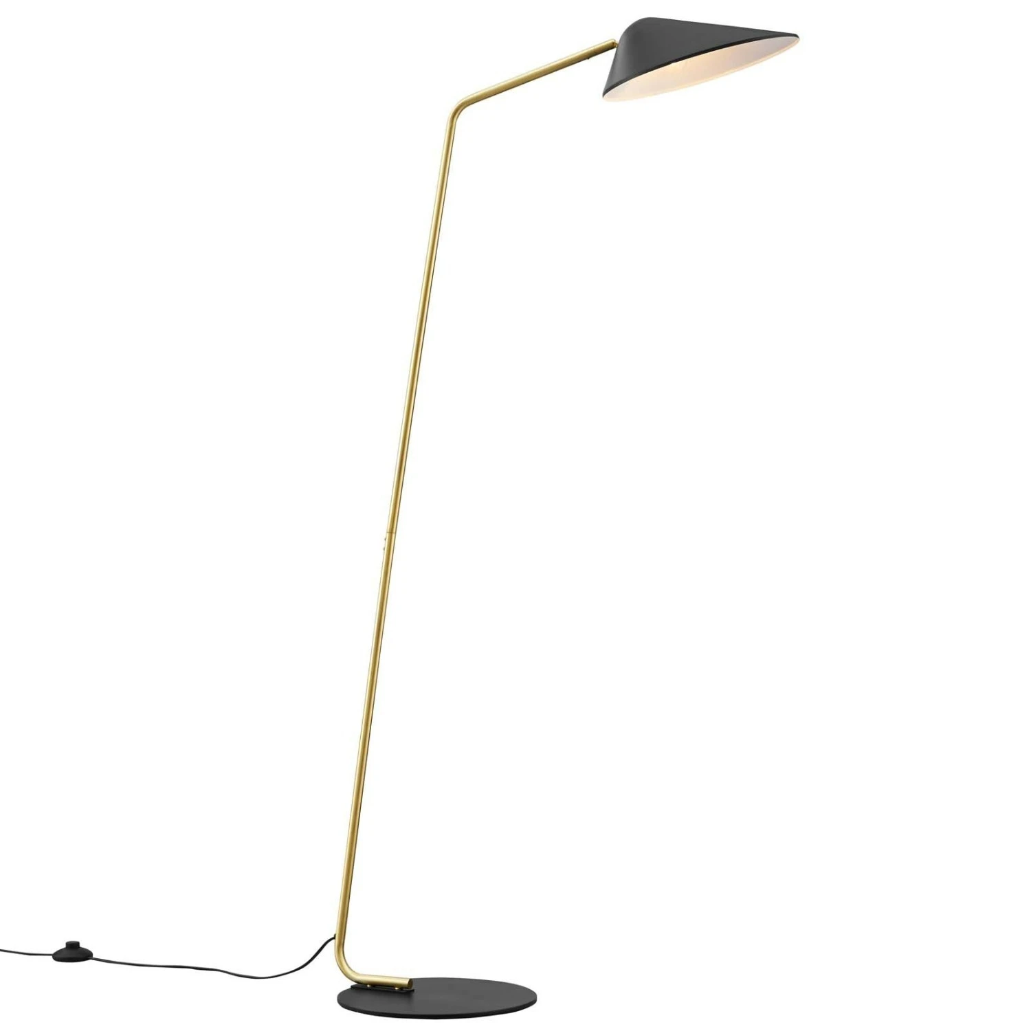 Other Floor Lamp In Black W/ Angled Satin Brass Rod 9 Other Floor Lamp In Black W/ Angled Satin Brass Rod - Image 7