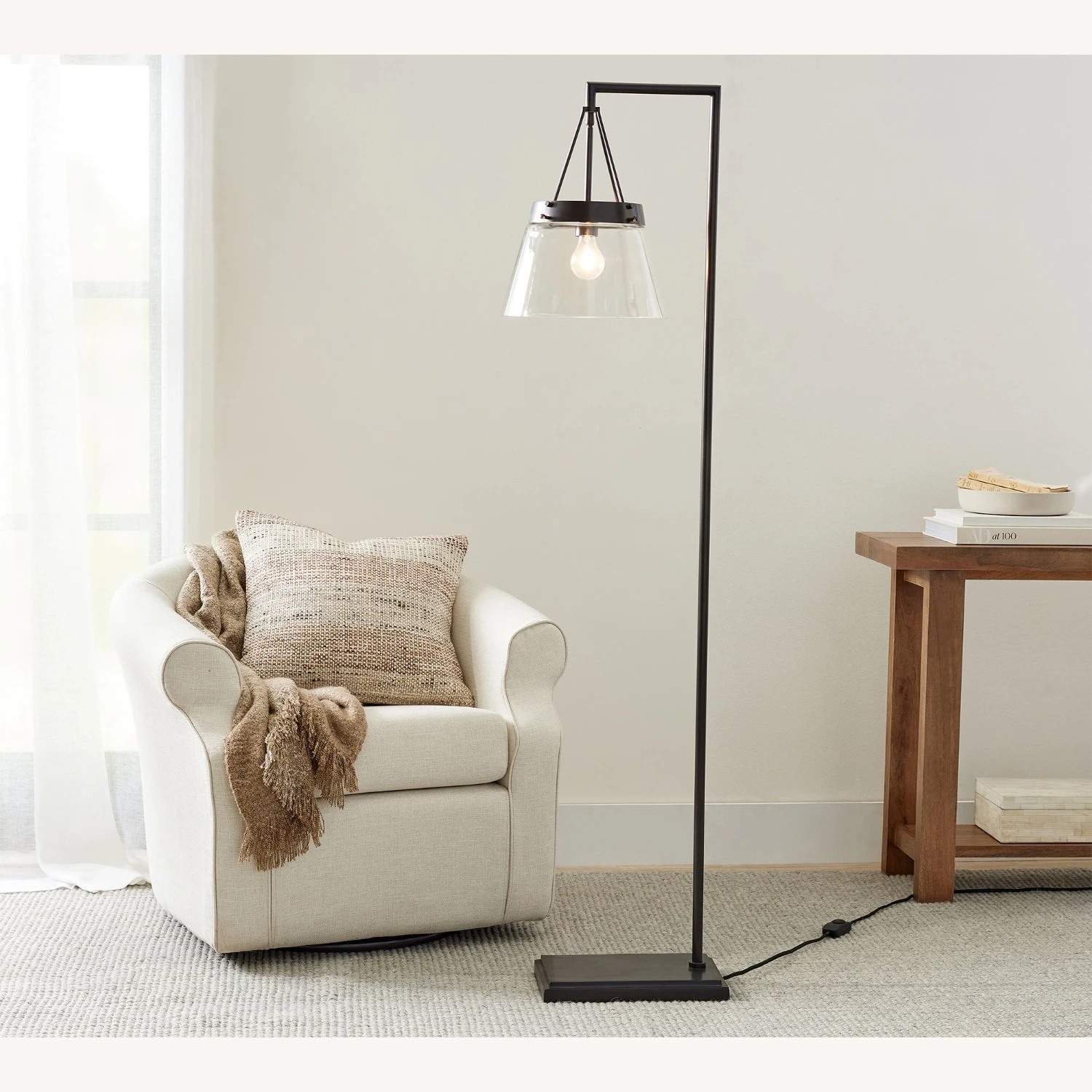 Pottery Barn Caldwell Flared Recycled Glass Floor Lamp 3 Pottery Barn Caldwell Flared Recycled Glass Floor Lamp