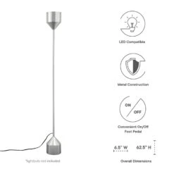 Other Floor Lamp In Silver W/ Cone-Shaped Shade & Base -Othe Furniture Shop 1500 1500 frame 0 1431