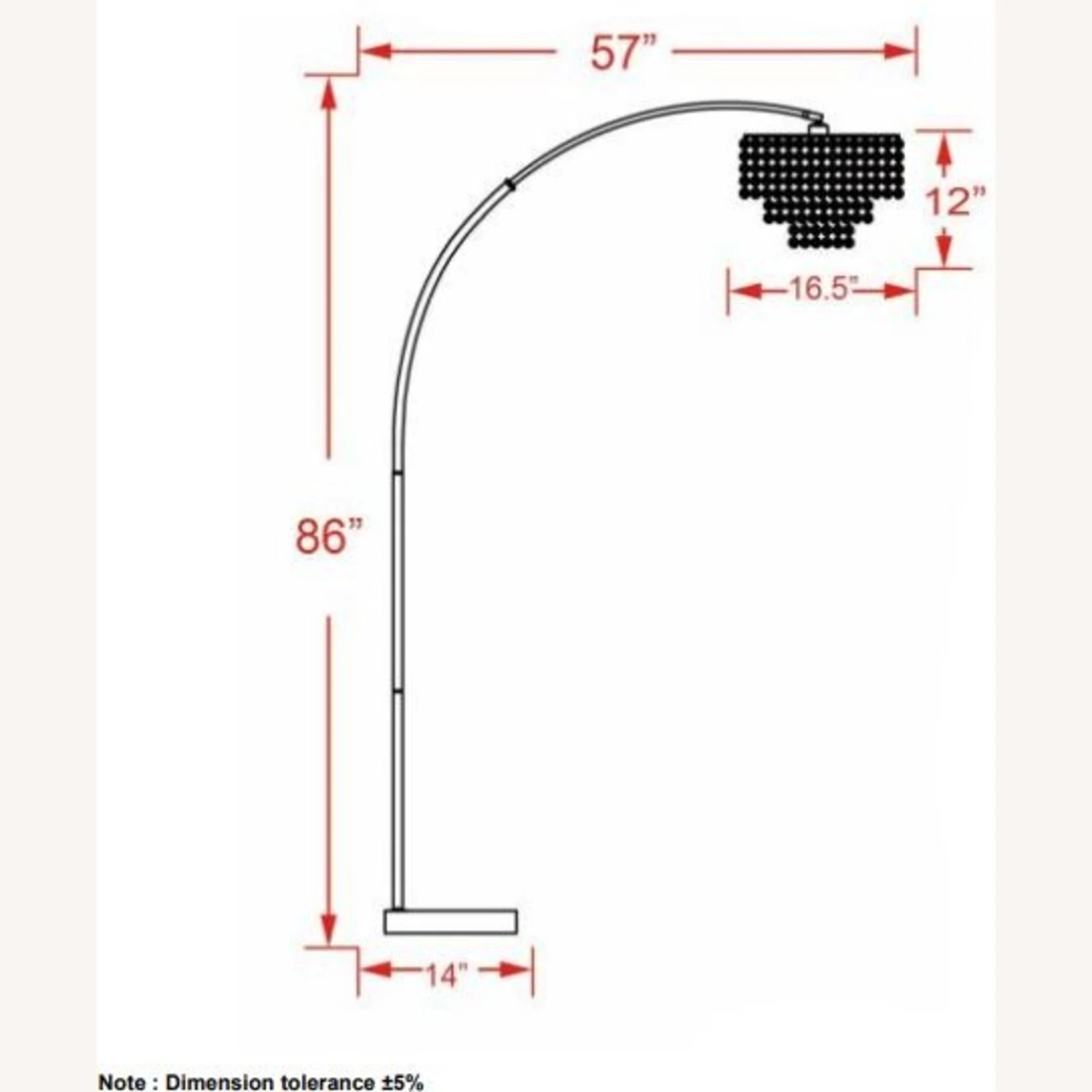 Other Arch Floor Lamp Chandelier-Inspired Light & Marble Base 4 Other Arch Floor Lamp Chandelier-Inspired Light & Marble Base - Image 2