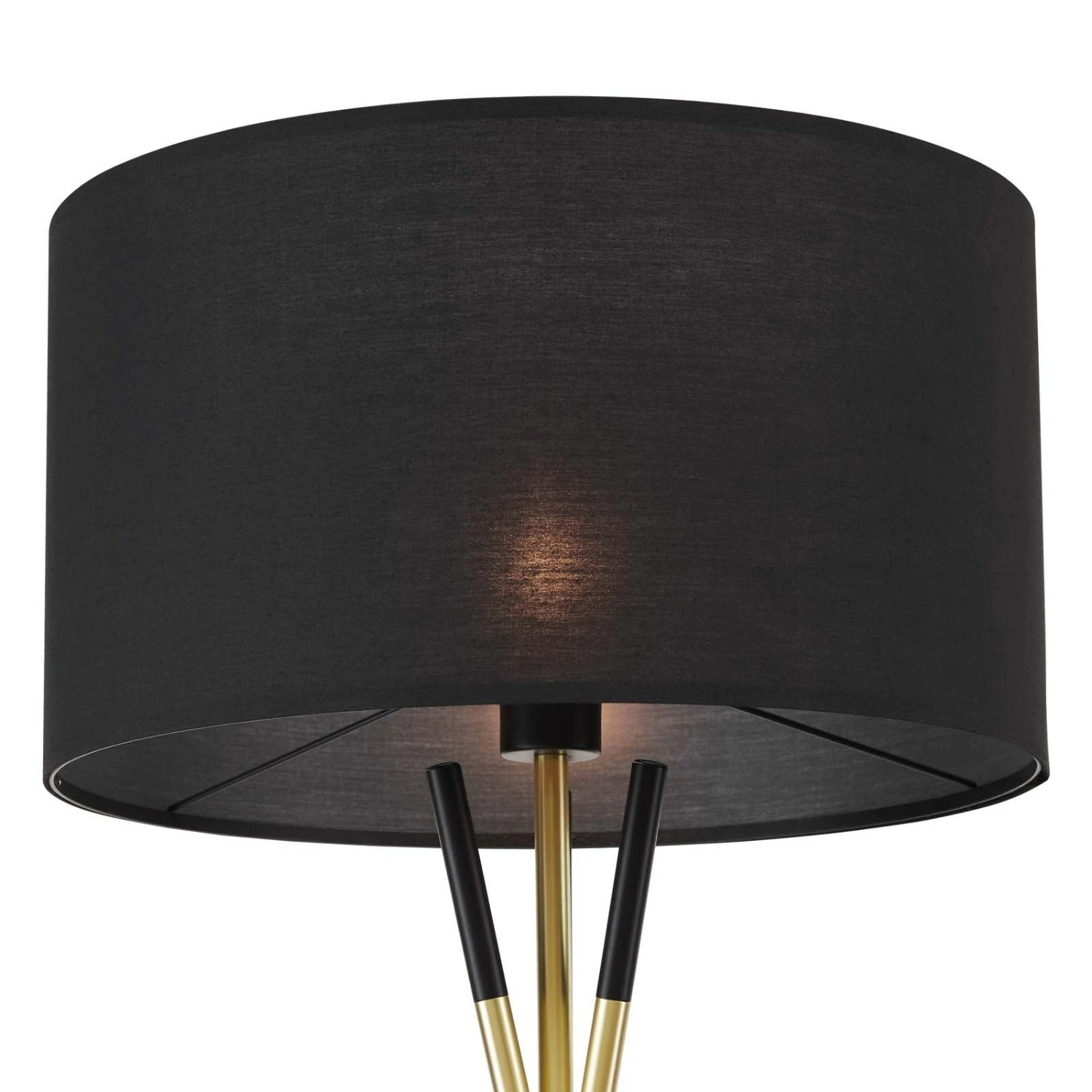 Other Floor Lamp In Black Shade & Base W/Satin Brass Tip 3 Other Floor Lamp In Black Shade & Base W/Satin Brass Tip