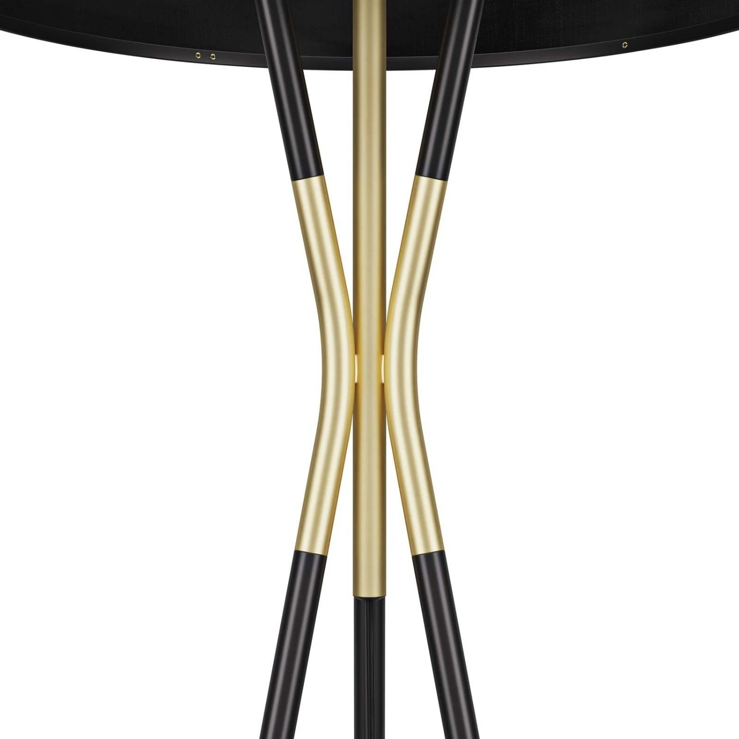 Other Floor Lamp In Black Shade & Base W/Satin Brass Tip 10 Other Floor Lamp In Black Shade & Base W/Satin Brass Tip - Image 8