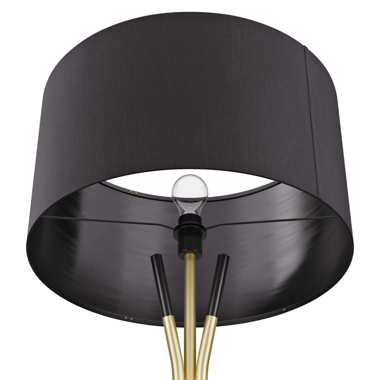 Other Floor Lamp In Black Shade & Base W/Satin Brass Tip 12 Other Floor Lamp In Black Shade & Base W/Satin Brass Tip - Image 10