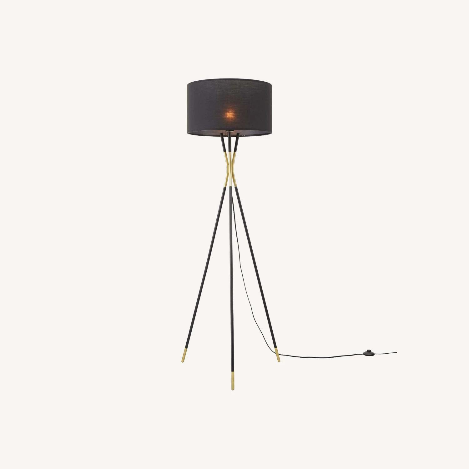 Other Floor Lamp In Black Shade & Base W/Satin Brass Tip 15 Other Floor Lamp In Black Shade & Base W/Satin Brass Tip - Image 13