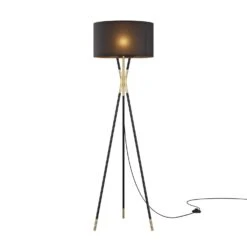 Other Floor Lamp In Black Shade & Base W/Satin Brass Tip 37 Other Floor Lamp In Black Shade & Base W/Satin Brass Tip -Othe Furniture Shop 1500 1500 frame 0 1489