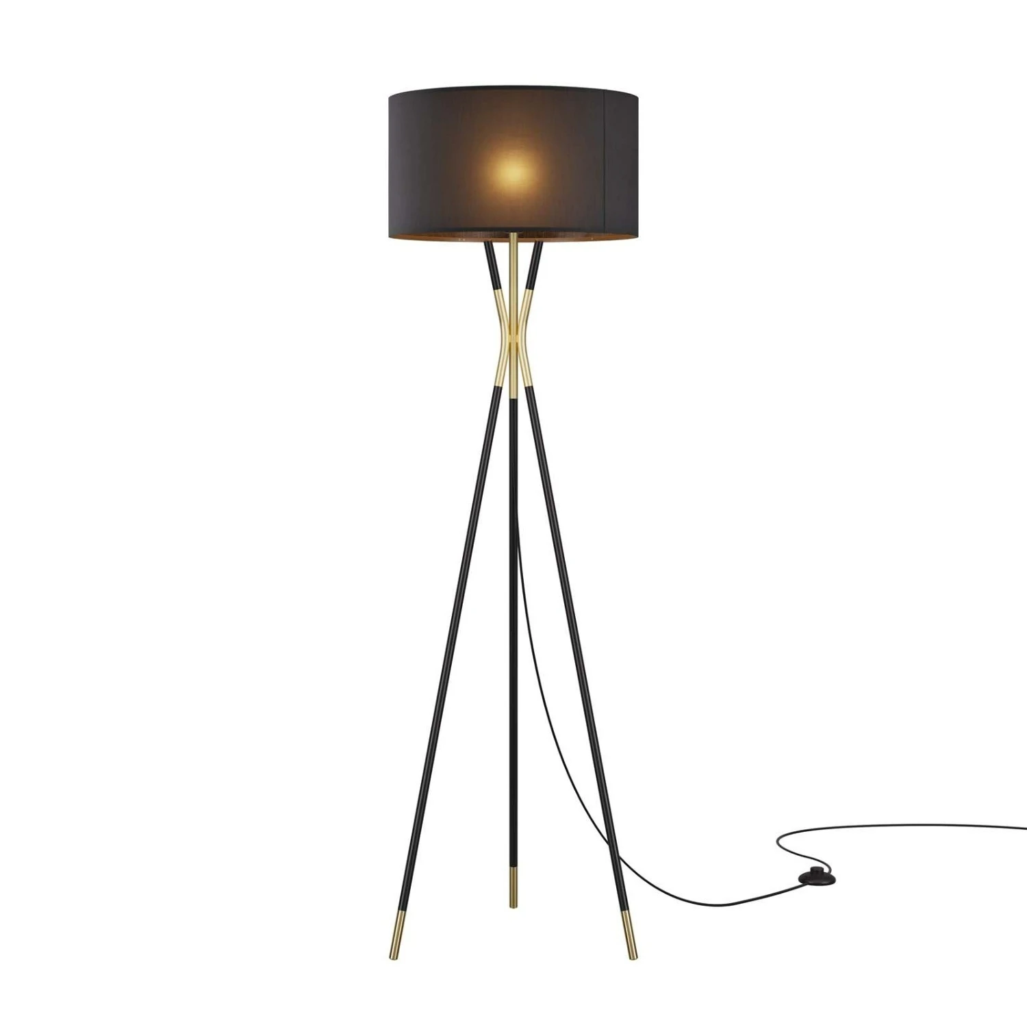 Other Floor Lamp In Black Shade & Base W/Satin Brass Tip 20 Other Floor Lamp In Black Shade & Base W/Satin Brass Tip - Image 18