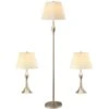 Other 3- Piece Lamp Set W/ Brush Nickel & Faux Silk Empire Shades -Othe Furniture Shop 1500 1500 frame 0 1575