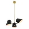 Other 3-Light Pendant Light In Black &Satin Brass Finish