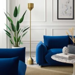 Other Floor Lamp In Gold With Cone-Shaped Shade & Base -Othe Furniture Shop 1500 1500 frame 0 1652