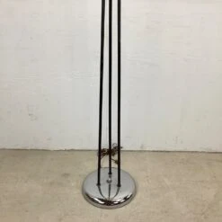 Mid-Century Modern Floor Lamp With Striped Shade