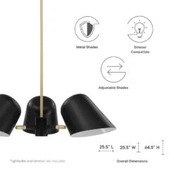 Other 3-Light Pendant Light In Black &Satin Brass Finish -Othe Furniture Shop 1500 1500 frame 0 169
