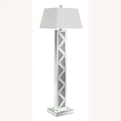 Other Floor Lamp In Silver Finish & White Drum Shade -Othe Furniture Shop 1500 1500 frame 0 1699