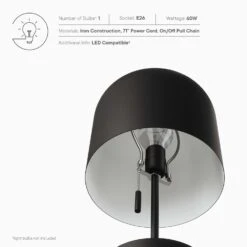 Other Table Lamp In Black Sleek Dome Shade Finish -Othe Furniture Shop 1500 1500 frame 0 1726