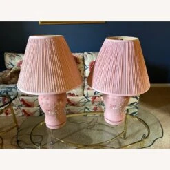 Vintage Porcelain Pink Lamp Set -Othe Furniture Shop 1500 1500 frame 0 1760