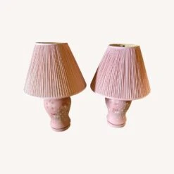 Vintage Porcelain Pink Lamp Set -Othe Furniture Shop 1500 1500 frame 0 1762
