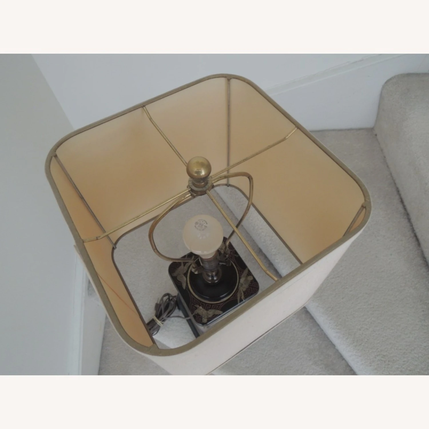 Asian Tea Tin Lamp Neutral Shade Tea Caddy Base 6 Asian Tea Tin Lamp Neutral Shade Tea Caddy Base - Image 4