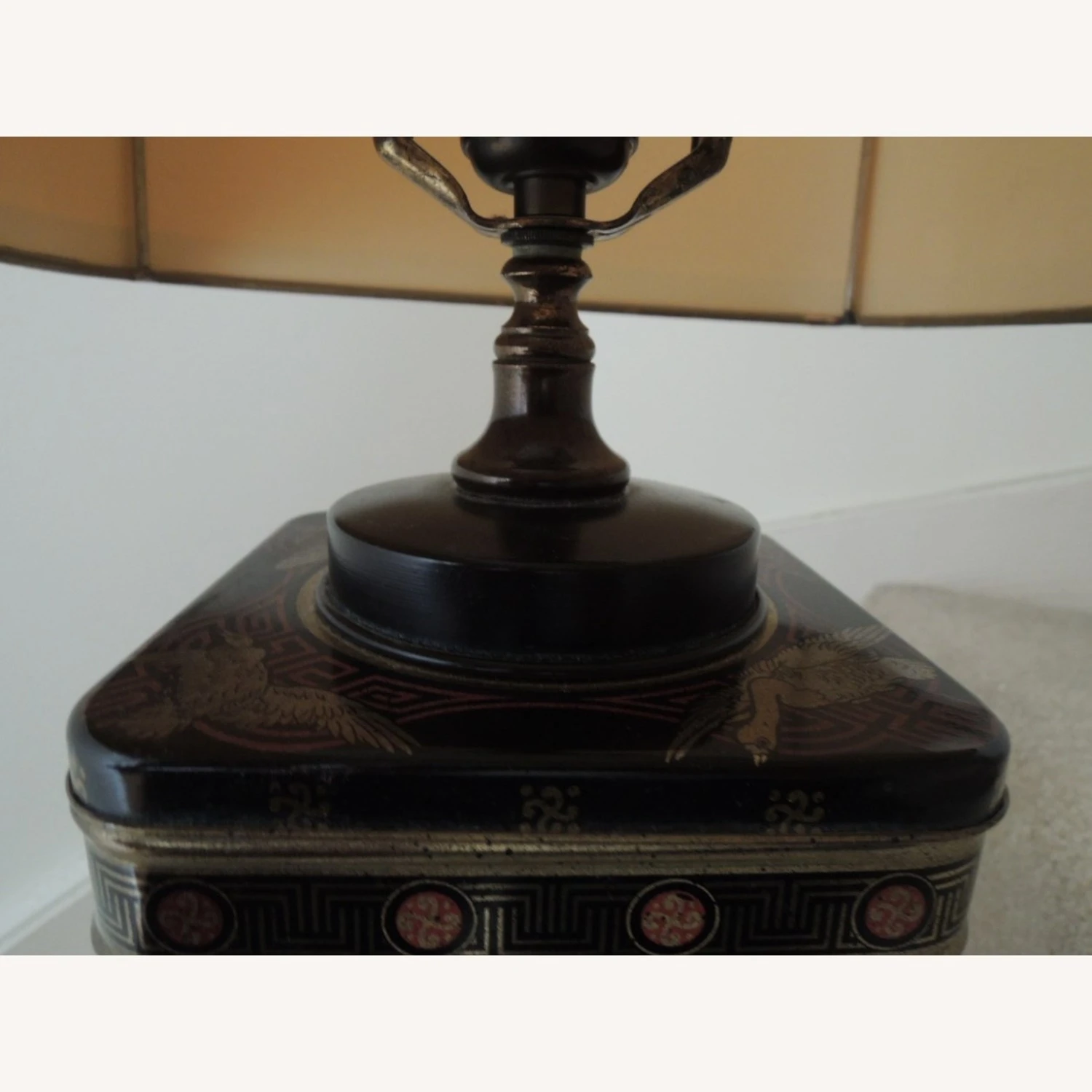 Asian Tea Tin Lamp Neutral Shade Tea Caddy Base 10 Asian Tea Tin Lamp Neutral Shade Tea Caddy Base - Image 8