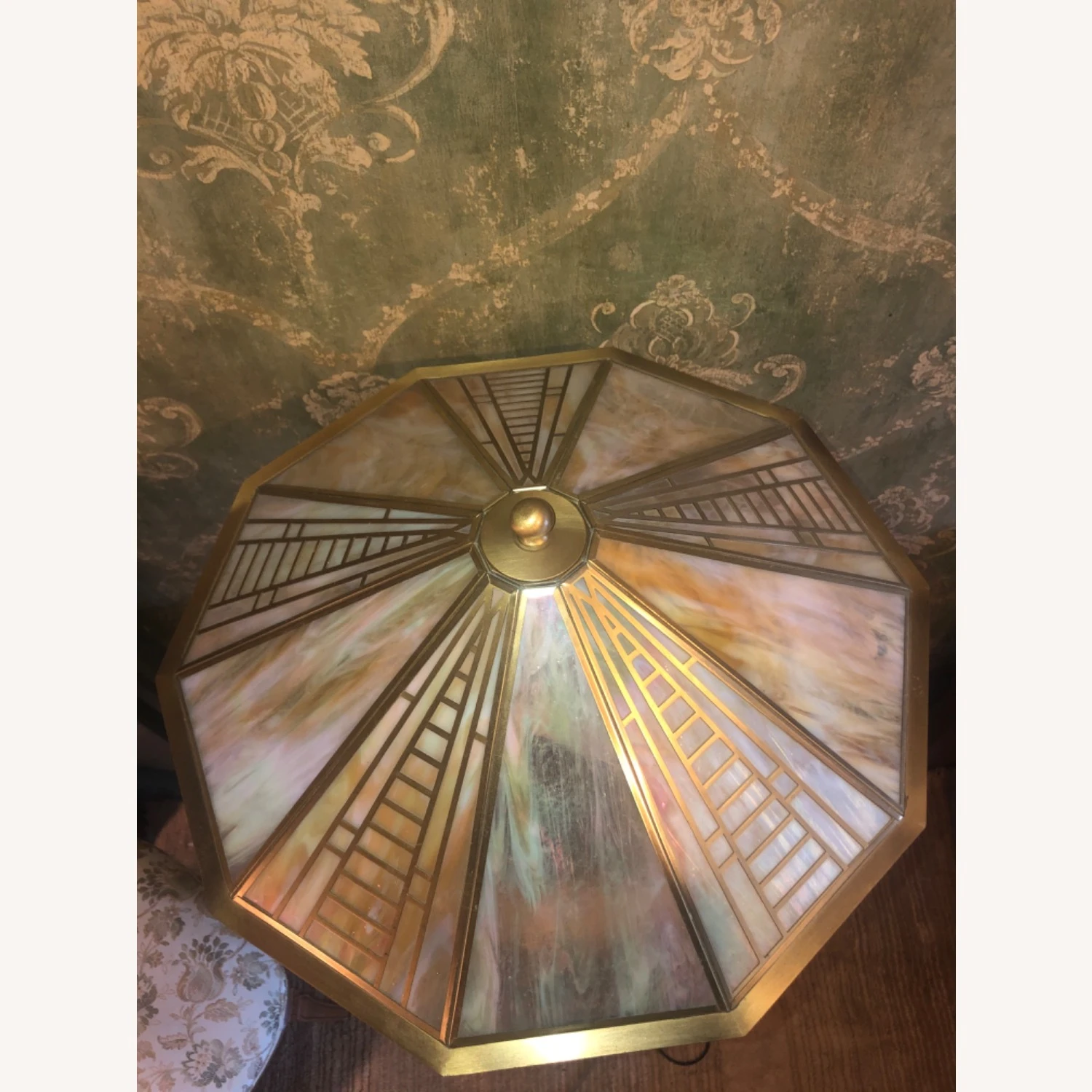 Fredrick Ramond Art Deco Revival Slag Glass Lamp 8 Fredrick Ramond Art Deco Revival Slag Glass Lamp - Image 6