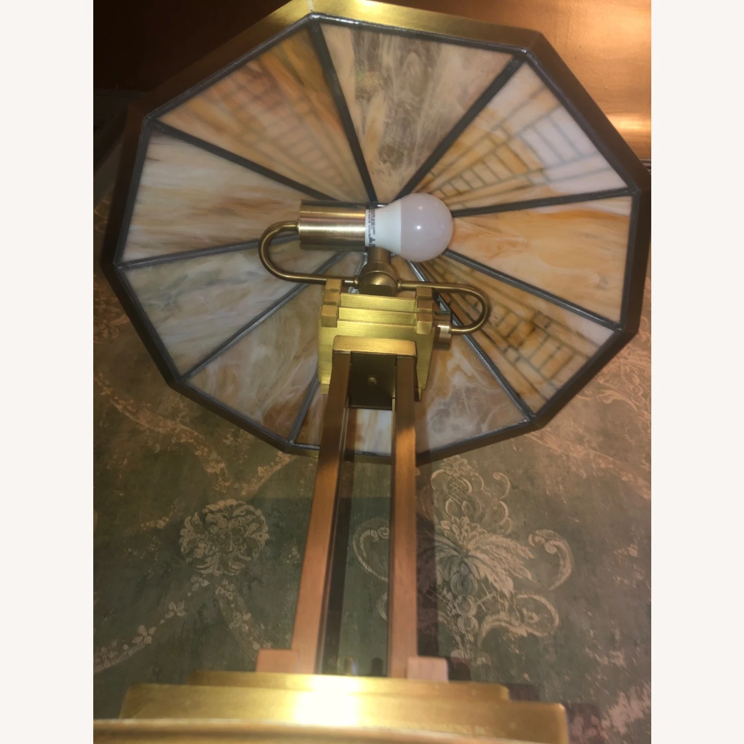 Fredrick Ramond Art Deco Revival Slag Glass Lamp 10 Fredrick Ramond Art Deco Revival Slag Glass Lamp - Image 8