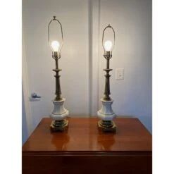 Stiffel Lamps Mid 20th Century Porcelain Brass Lamps -Othe Furniture Shop 1500 1500 frame 0 2263