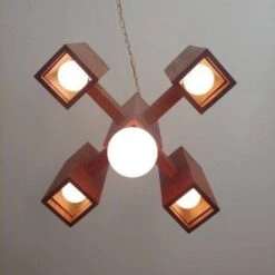 Vintage Mid Century Brutalist 5 Light Chandelier -Othe Furniture Shop 1500 1500 frame 0 237
