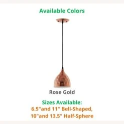 Other 6.5" Bell-Shaped Pendant Light In Rose Gold Shade 15 Other 6.5" Bell-Shaped Pendant Light In Rose Gold Shade -Othe Furniture Shop 1500 1500 frame 0 247