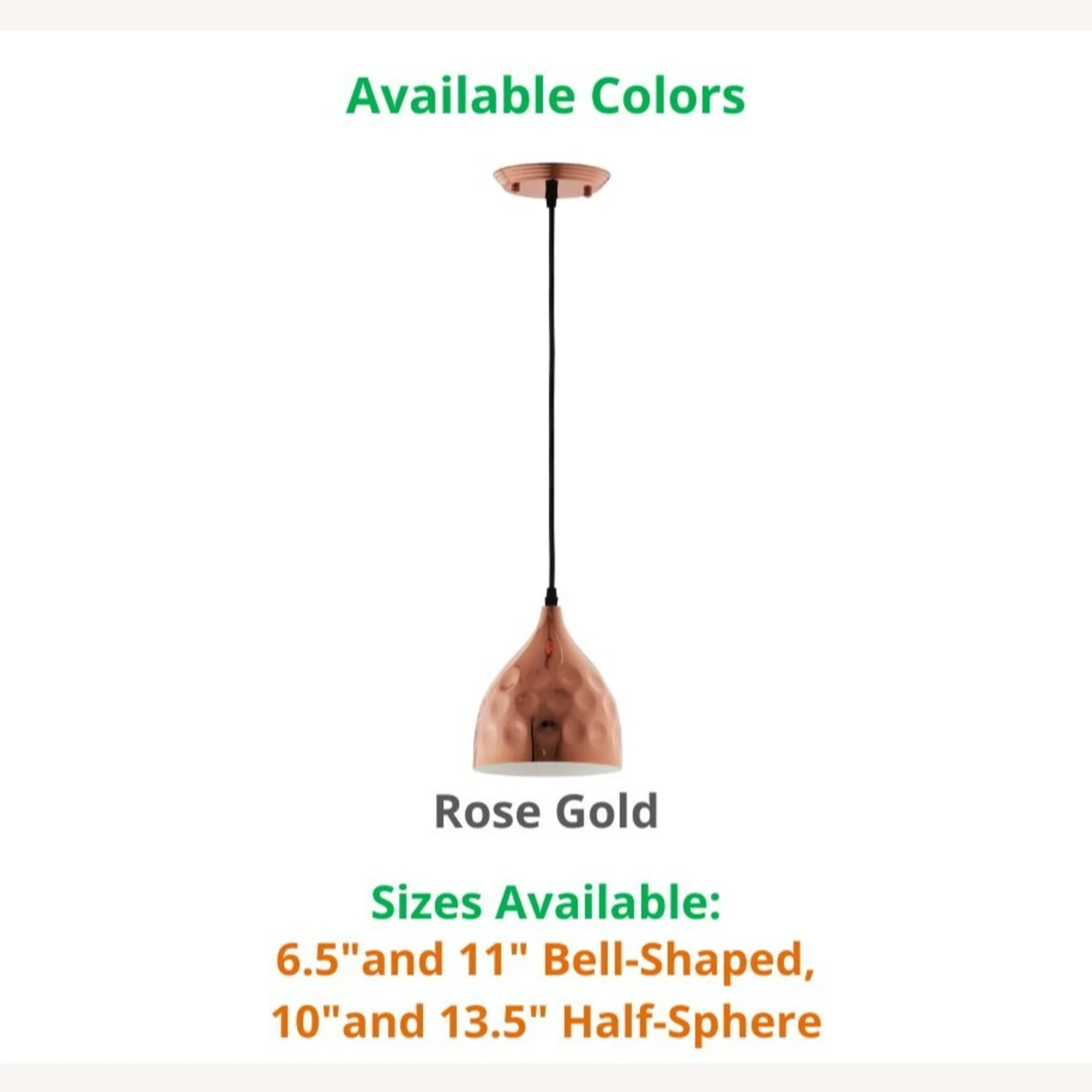 Other 6.5" Bell-Shaped Pendant Light In Rose Gold Shade 8 Other 6.5" Bell-Shaped Pendant Light In Rose Gold Shade - Image 6