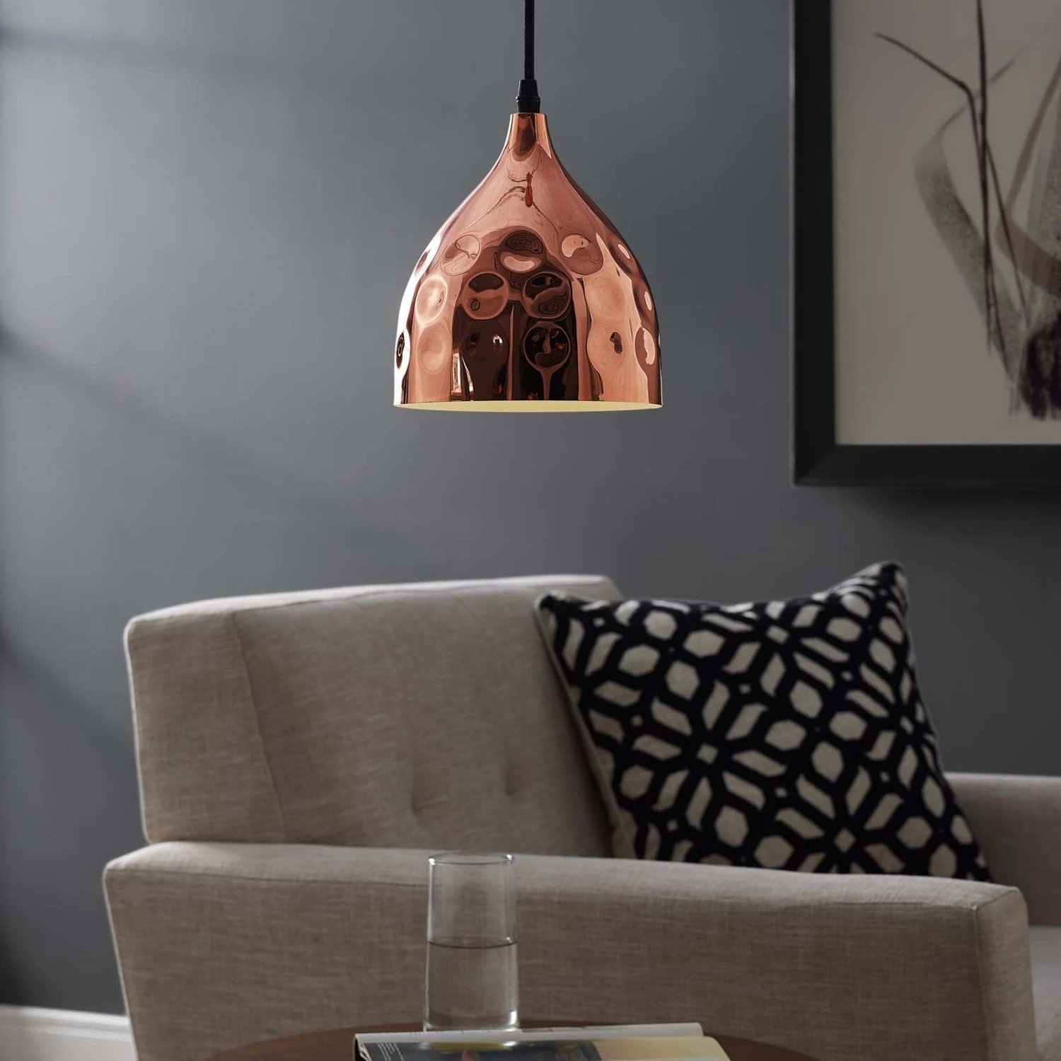 Other 6.5" Bell-Shaped Pendant Light In Rose Gold Shade 9 Other 6.5" Bell-Shaped Pendant Light In Rose Gold Shade - Image 7