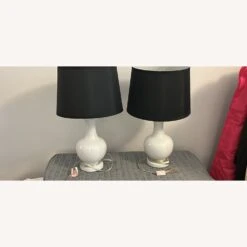 Pair Of White Lamps With Black Shades -Othe Furniture Shop 1500 1500 frame 0 2576