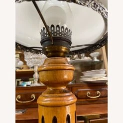 Vintage Hurricane Brass,Wood & Glass Table Lamp -Othe Furniture Shop 1500 1500 frame 0 2590