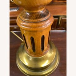 Vintage Hurricane Brass,Wood & Glass Table Lamp -Othe Furniture Shop 1500 1500 frame 0 2597