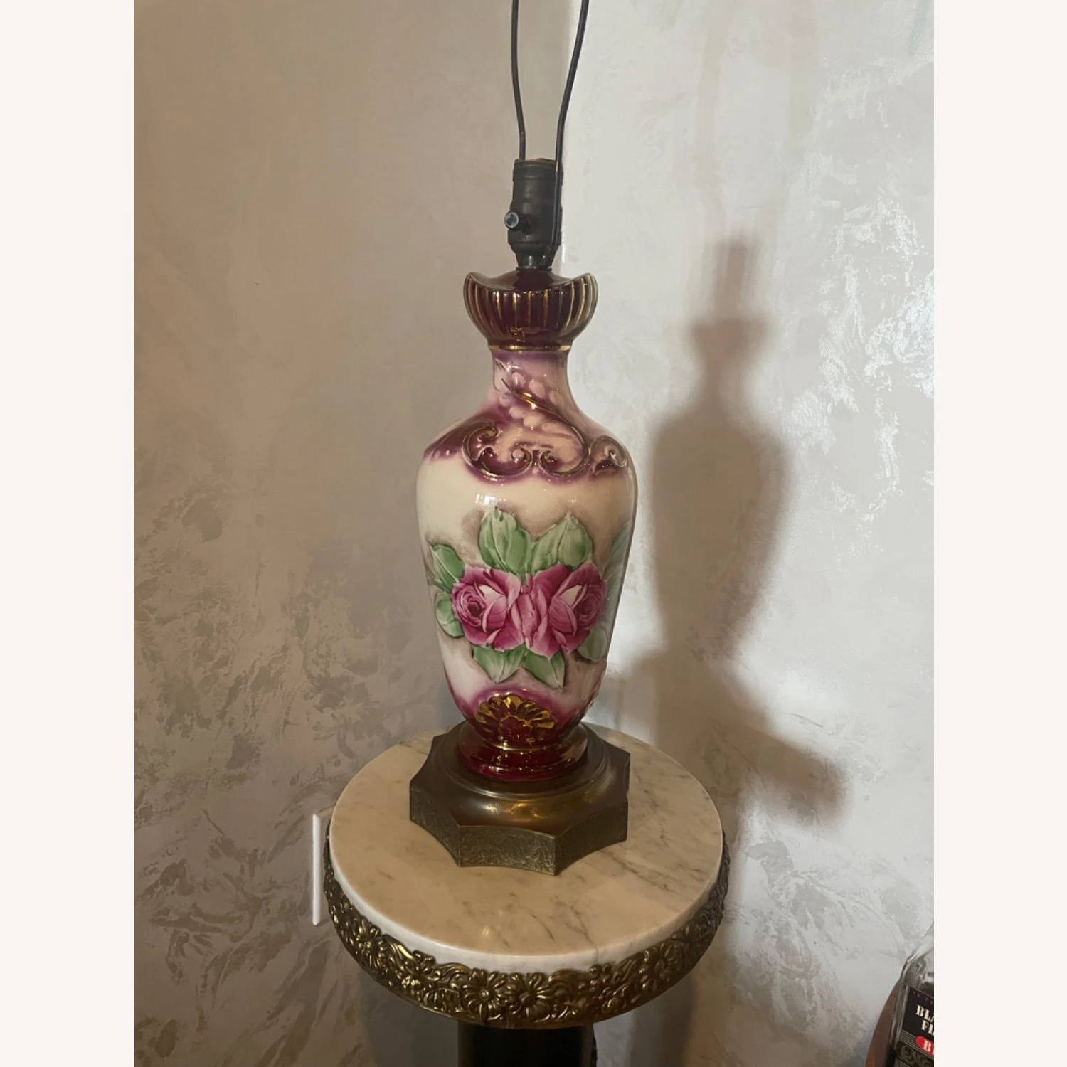 Pair Of Antique Hand Painted Porcelain Lamps 12 Pair Of Antique Hand Painted Porcelain Lamps - Image 10