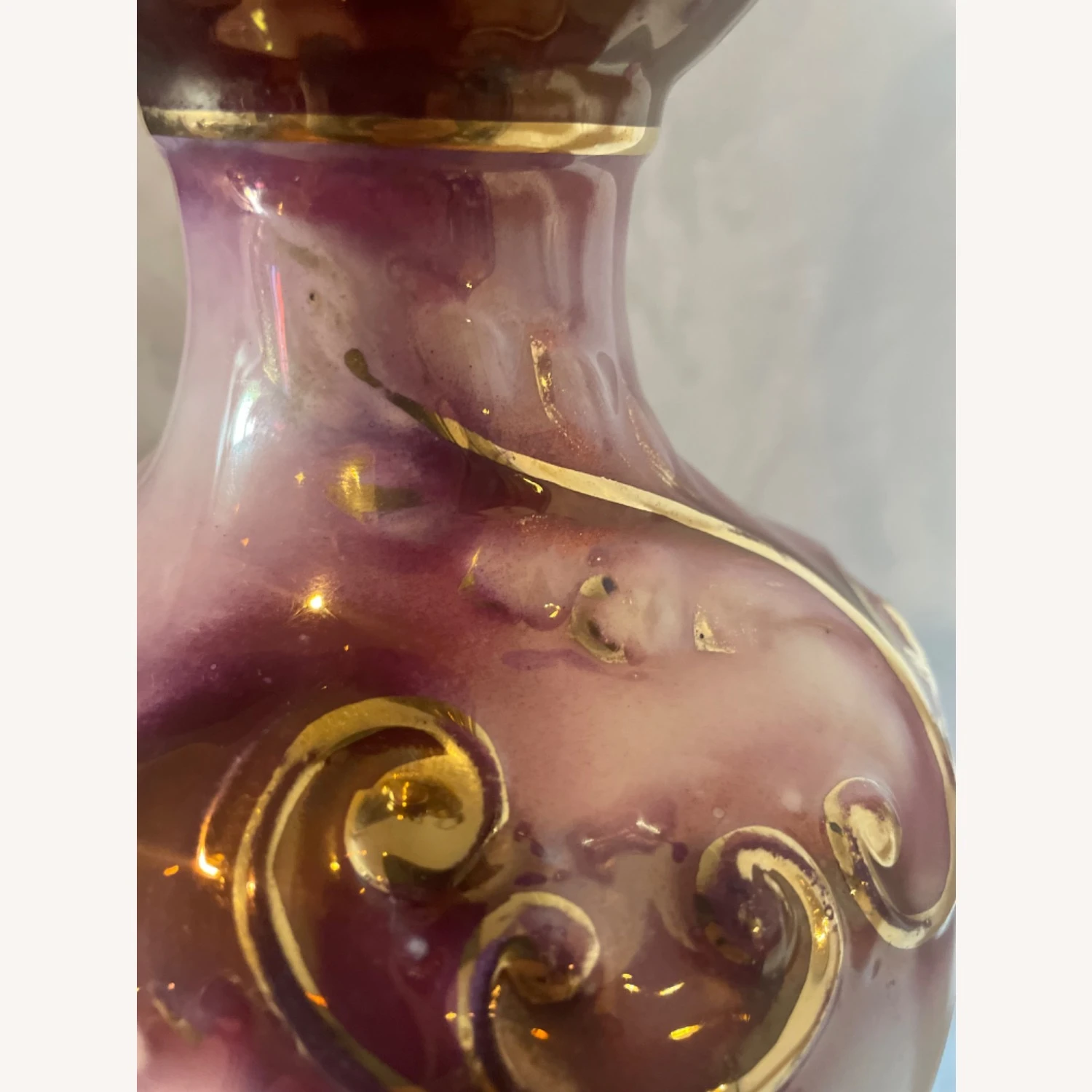 Pair Of Antique Hand Painted Porcelain Lamps 14 Pair Of Antique Hand Painted Porcelain Lamps - Image 12