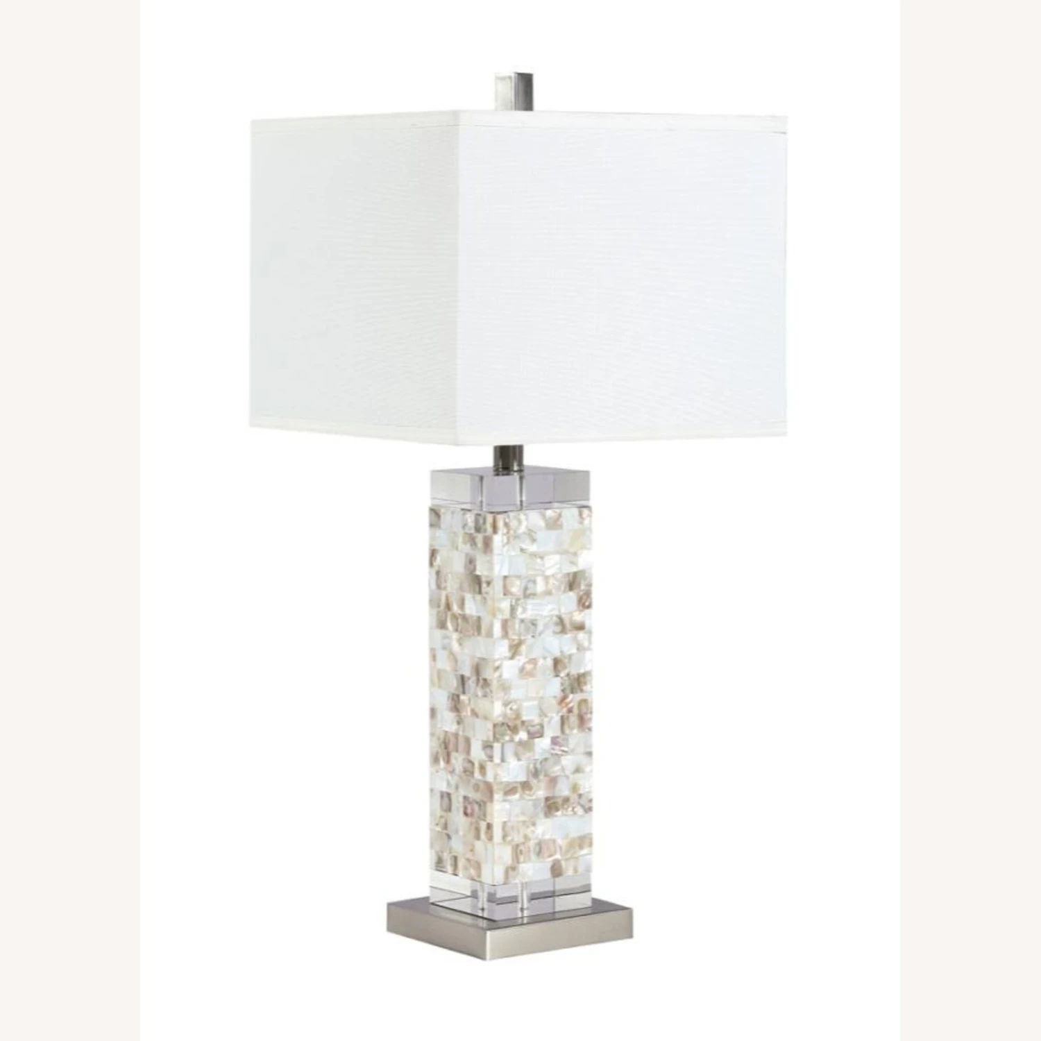 Other Table Lamp In White & Silver Crystal Base 4 Other Table Lamp In White & Silver Crystal Base - Image 2