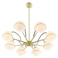 Other 8-Light Chandelier In Opal Glass & Gold Finish -Othe Furniture Shop 1500 1500 frame 0 2743