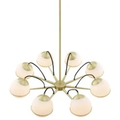 Other 8-Light Chandelier In Opal Glass & Gold Finish -Othe Furniture Shop 1500 1500 frame 0 2749