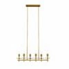 Other 6-Light Chandelier In Clear & Satin Brass Finish